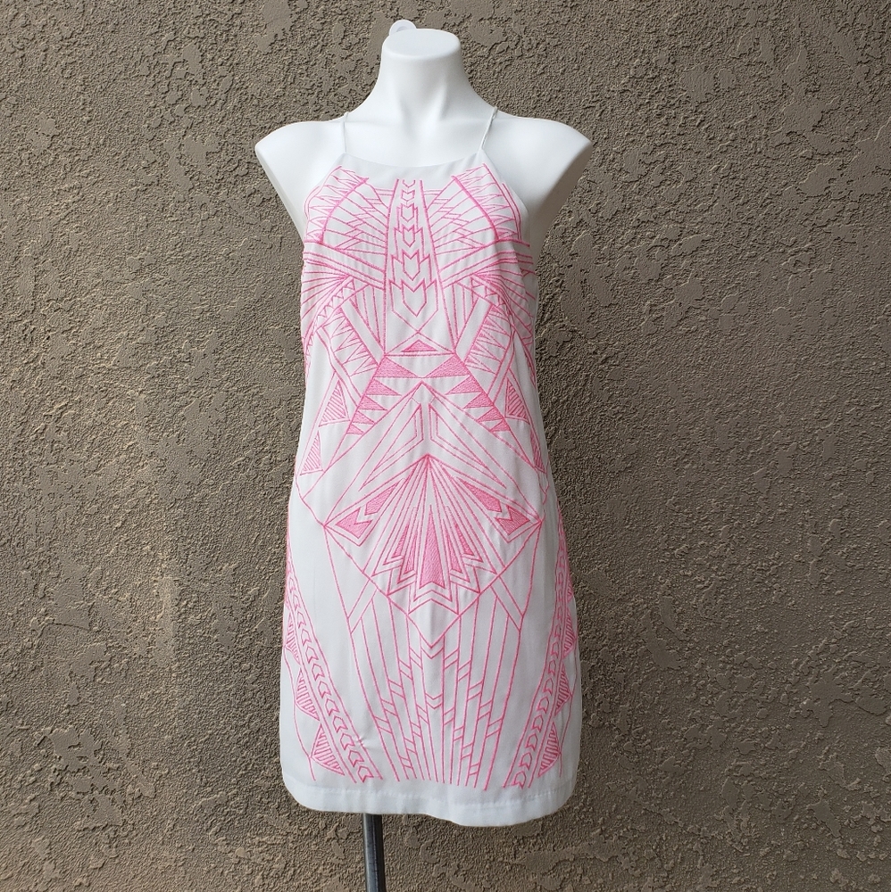 Jealous Tomato White w Pink Embroidery Size M